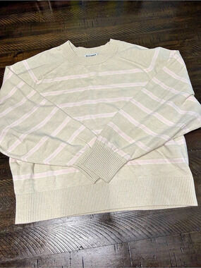 Old Navy SoSoft Lite Cropped Crew-Neck Sweater Cream & Pink Medium